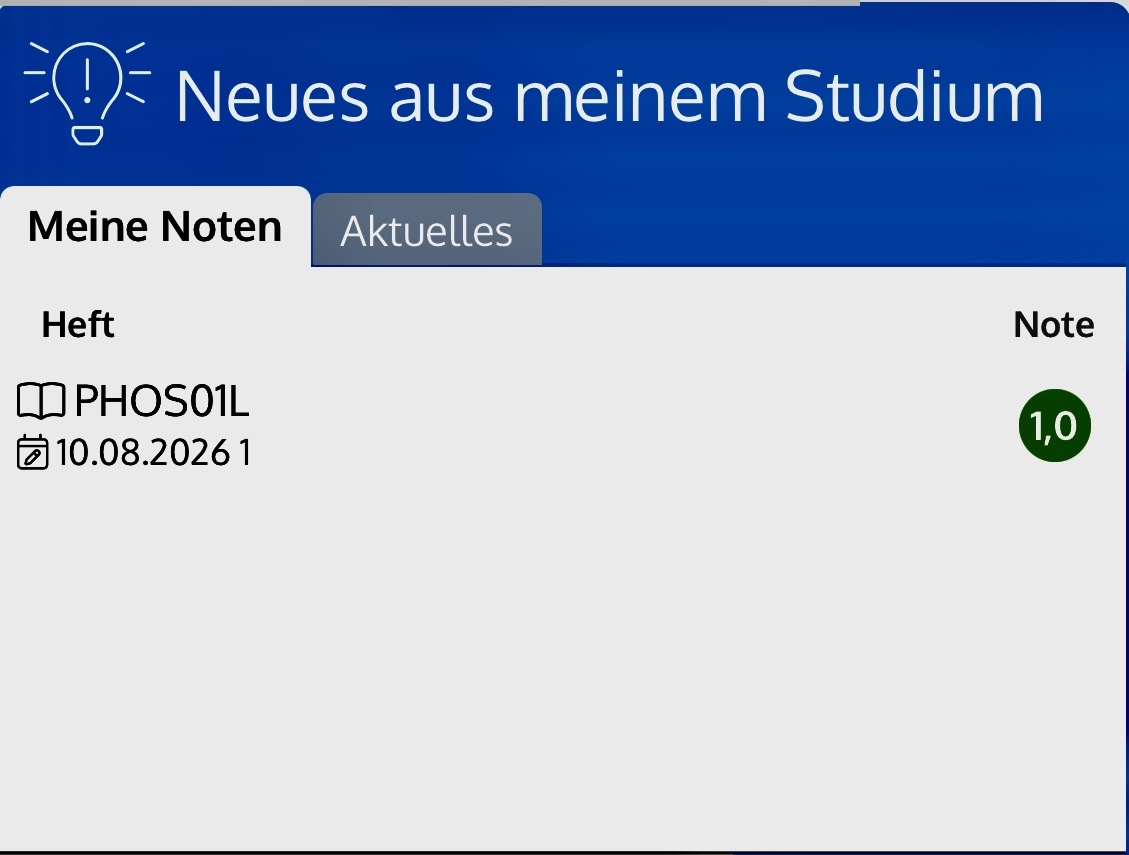 Erste Benotung